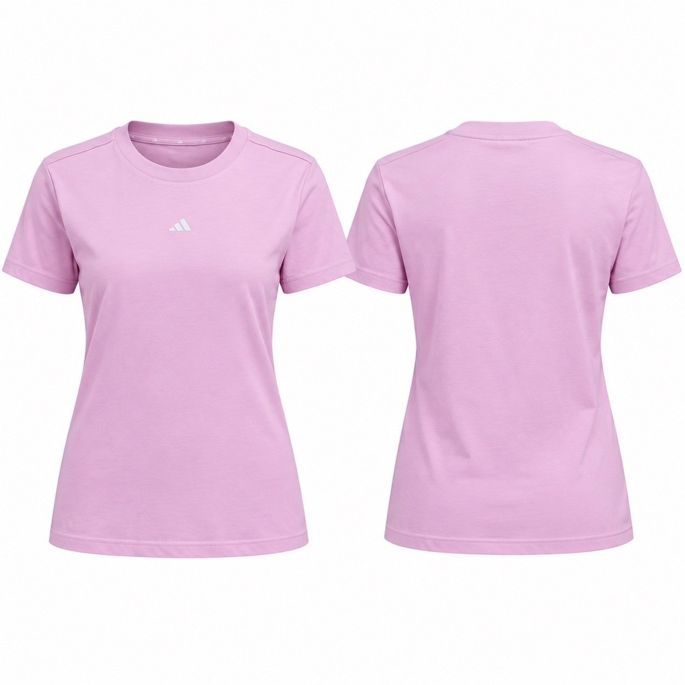 Adidas Women’s Small Essentials Logo T-Shirt Clear Pink White Cotton New Tags